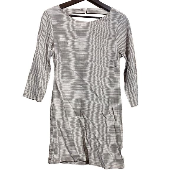 Nombre Dresses & Skirts - NWT NOMBRE Beige Stripe 3/4 sleeve open back dress Made in USA Women's XS